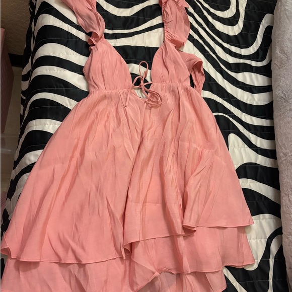 Pepper Open Back Ruffle Babydoll Mini Dress NWT Size Medium - Picture 8 of 11